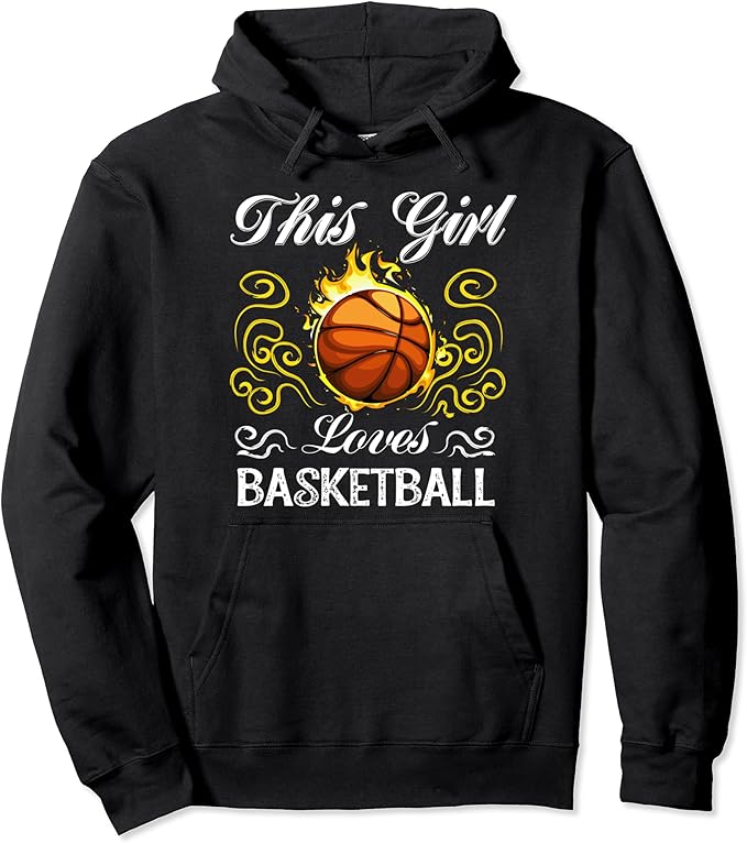 This girl loves basketball gift idea Pullover Hoodie Amazon.co.uk